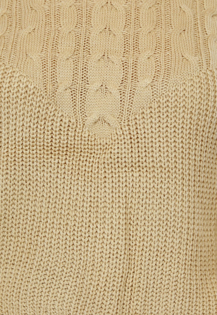 OP=OP.51.S Camel Kabel Gebreide Trui