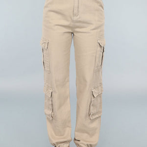 NEW0609 Khaki Carpenter Broek met Zakken