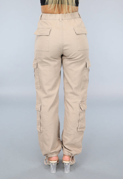 NEW0609 Khaki Carpenter Broek met Zakken