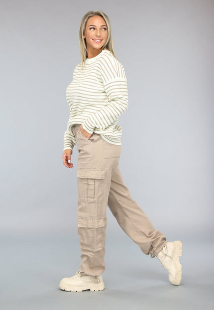 NEW0609 Khaki Carpenter Broek met Zakken