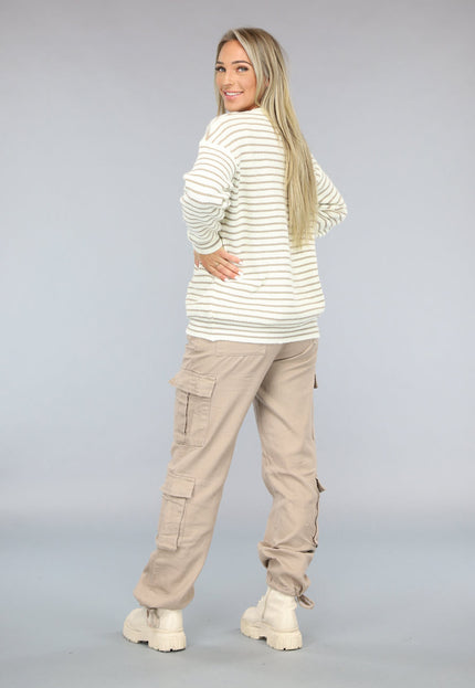 NEW0609 Khaki Carpenter Broek met Zakken