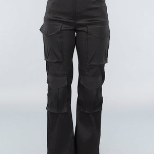 NEW0609 Zwarte Cargo Broek met Zakken