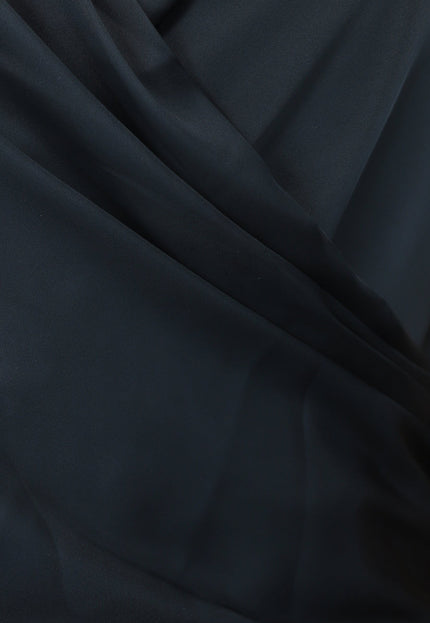 Zwarte Satijnen Top met Open Rug