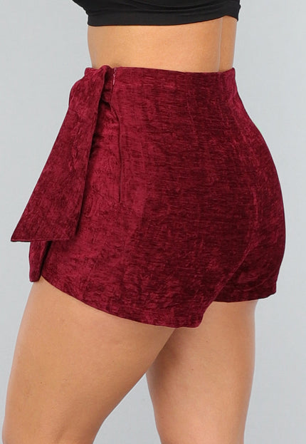 Bordeaux Rode Velours Overslag Skort
