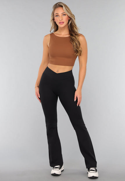 NEW0611 Camel Padded Sporttop met Open Rug