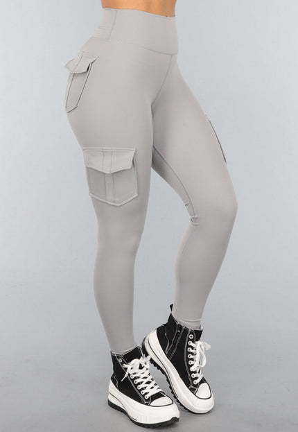 NEW0611 Grijze Longsleeve Fitness Set met Duimgaten