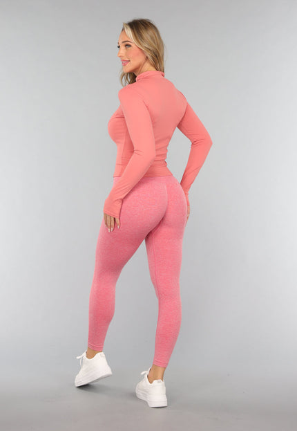 NEW0611 Koraal Kleurig Sportjasje met Ritssluiting