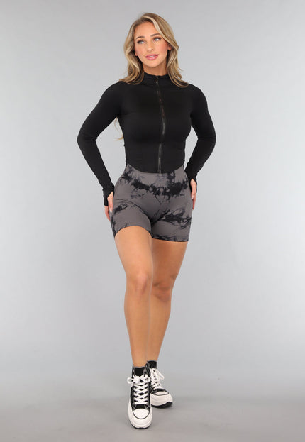 OP=OP.48.NL Zwart Aansluitend Sportvest met Duimgaten