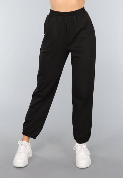 NEW0611 Zwarte Joggingbroek met Cutout
