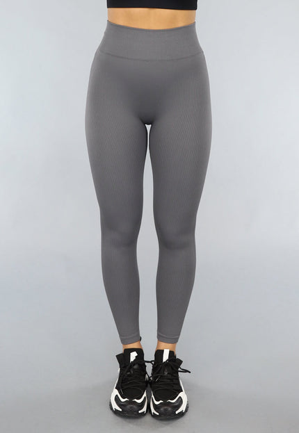NEW0612 Antraciet Ribstof Fitness Legging