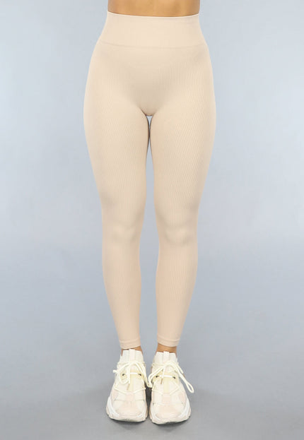 NEW0612 Beige Ribstof Hardlooplegging
