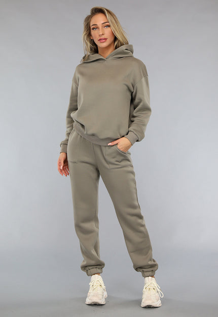 NEW0612 Fleece Joggingpak in Taupe