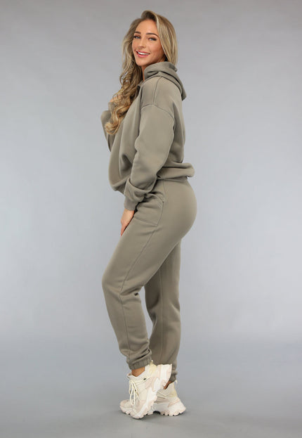 NEW0612 Fleece Joggingpak in Taupe