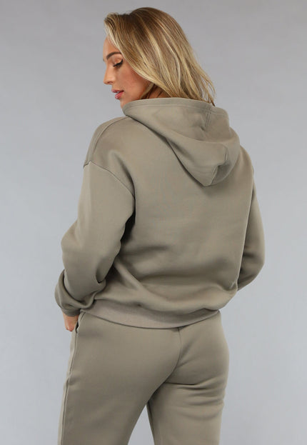 NEW0612 Fleece Joggingpak in Taupe