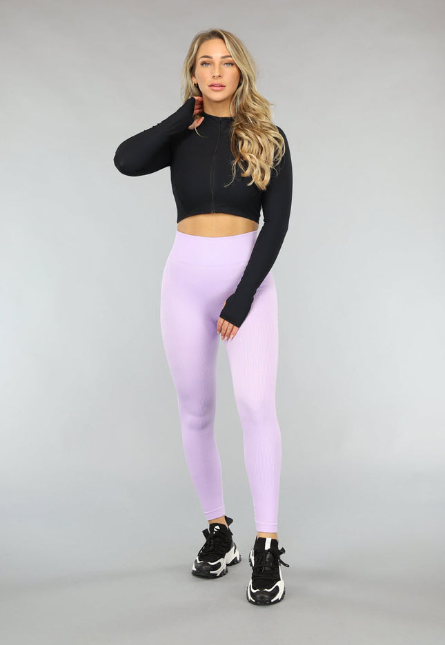 NEW0612 Lila Ribstof Trainingslegging