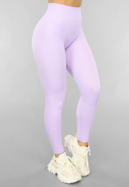 NEW0612 Lila Ribstof Trainingslegging