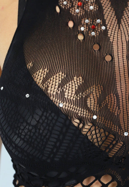 NEW0612 Zwart Fishet Strass Two Piece