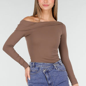 NEW070126 Bruine One Shoulder Top