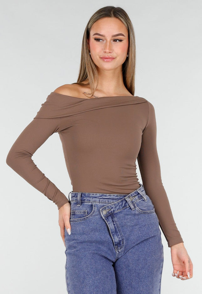 NEW070126 Bruine One Shoulder Top
