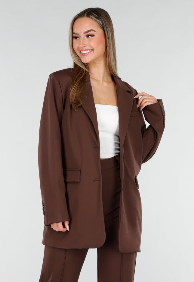 NEW070126 Bruine Oversized Blazer