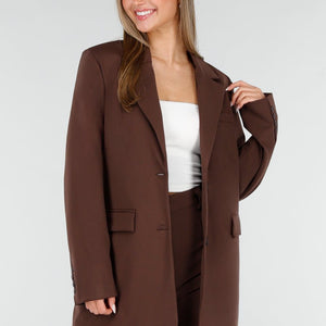 NEW070126 Bruine Oversized Blazer