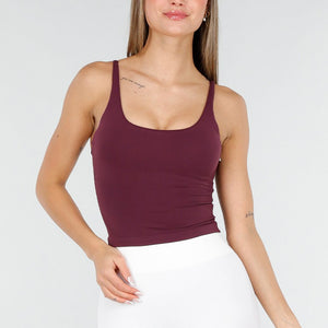 NEW070126 Burgundy Top met Spaghettibandjes