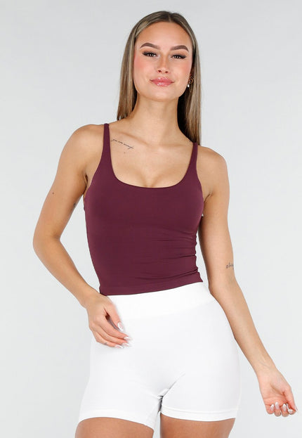 NEW070126 Burgundy Top met Spaghettibandjes