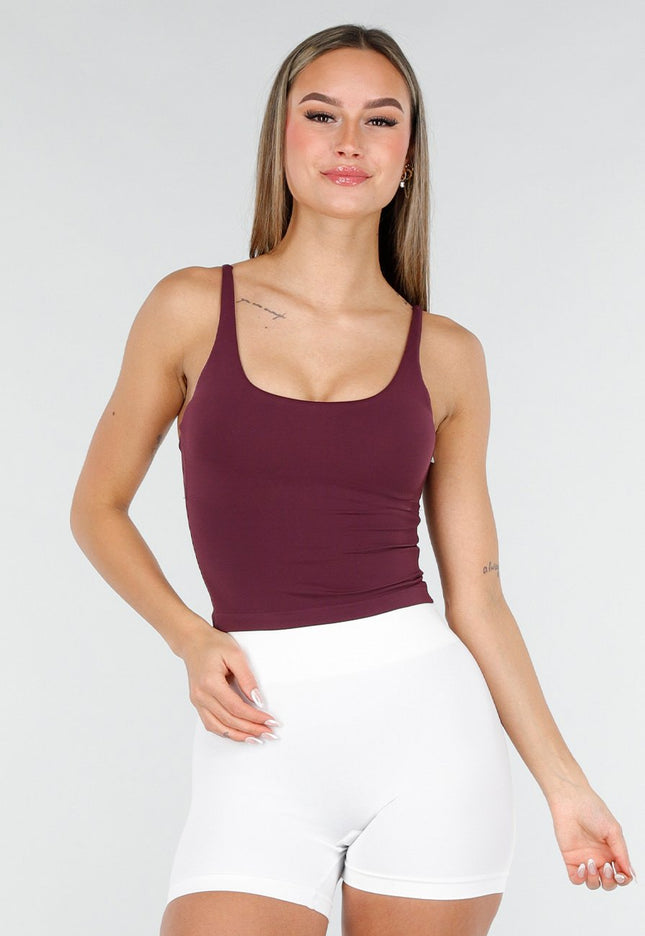 NEW070126 Burgundy Top met Spaghettibandjes