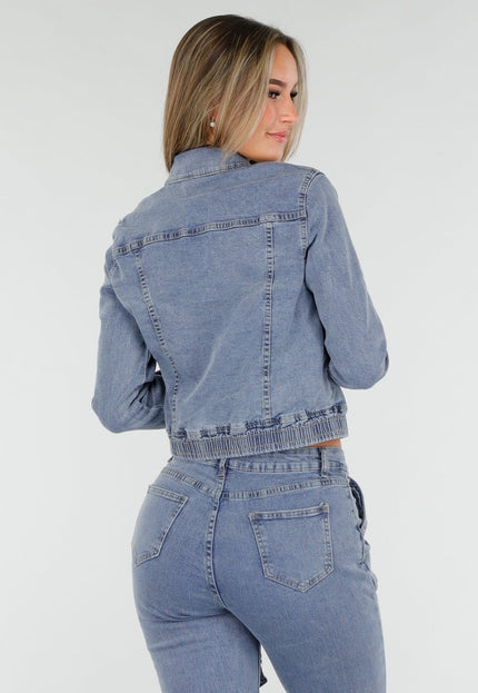 NEW070126 Denim Cargo set blauw