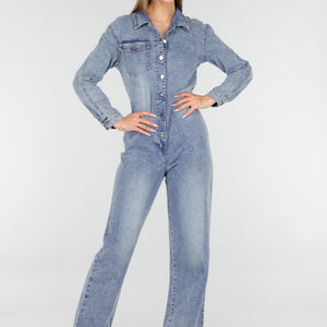 NEW070126 Denim Jumpsuit Blauw