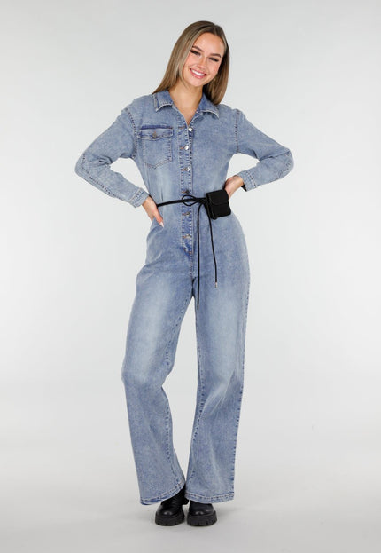 NEW070126 Denim Jumpsuit Blauw