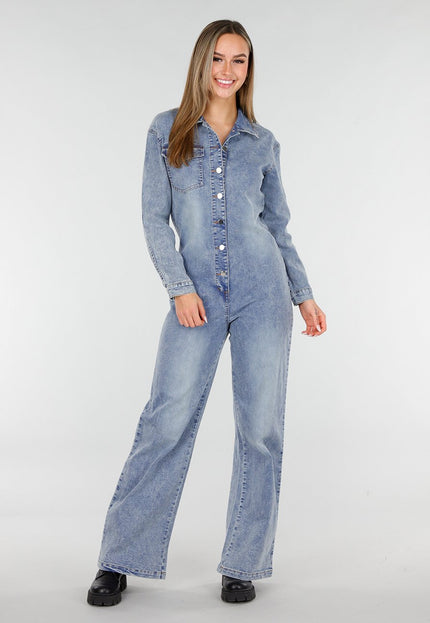 NEW070126 Denim Jumpsuit Blauw