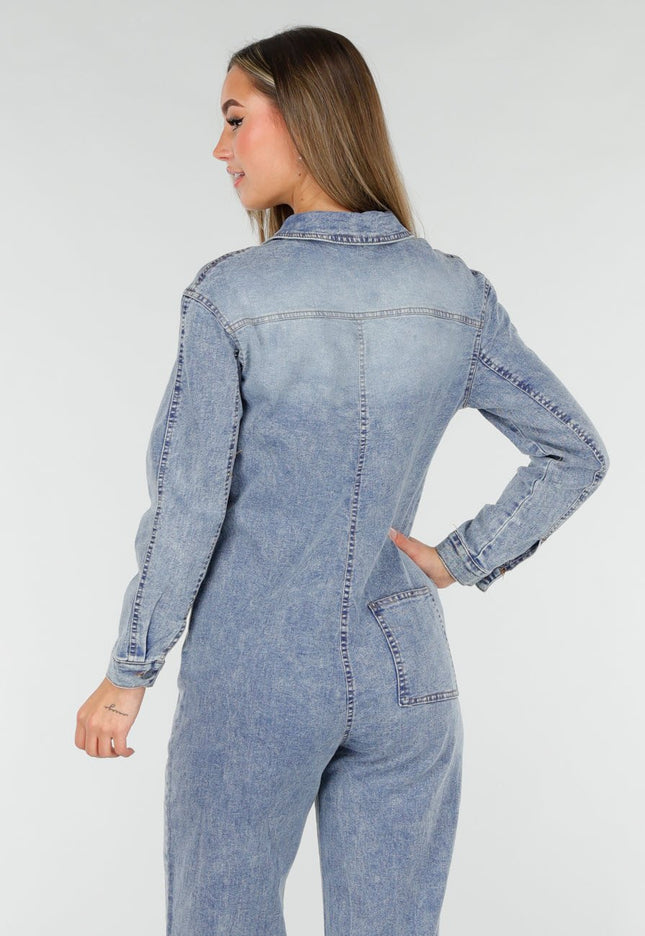 NEW070126 Denim Jumpsuit Blauw