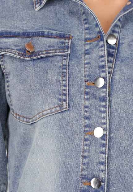 NEW070126 Denim Jumpsuit Blauw