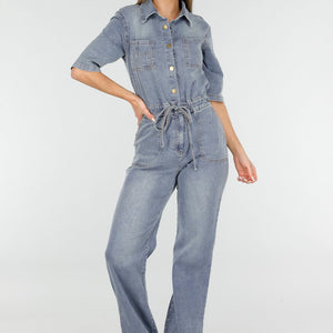 NEW070126 Denim Jumpsuit Korte Mouwen