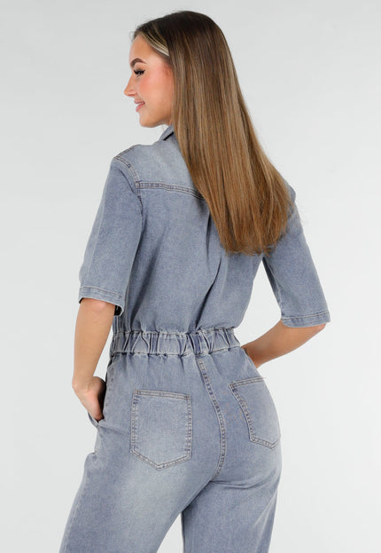 NEW070126 Denim Jumpsuit Korte Mouwen