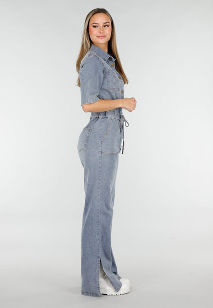 NEW070126 Denim Jumpsuit Korte Mouwen