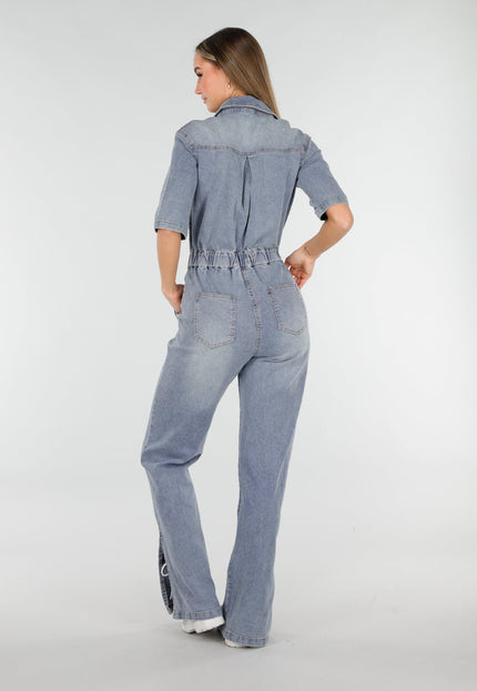 NEW070126 Denim Jumpsuit Korte Mouwen