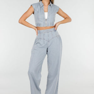 NEW070126 Denim Set met Gilet