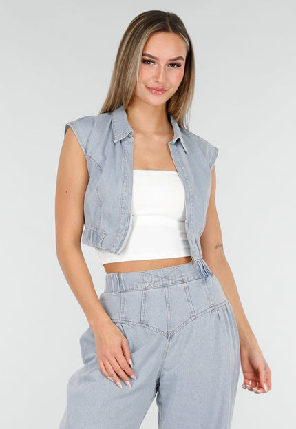 NEW070126 Denim Set met Gilet