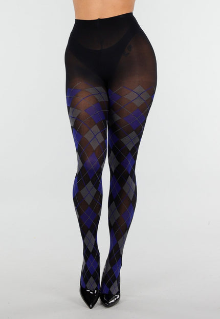 NEW070126 Navy Panty met Argyle Print