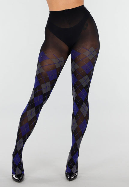 NEW070126 Navy Panty met Argyle Print