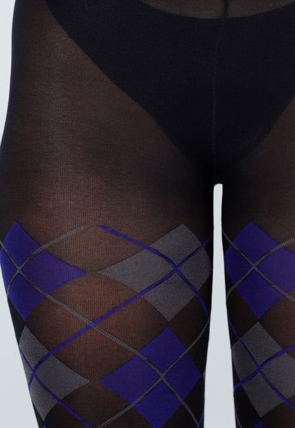 NEW070126 Navy Panty met Argyle Print