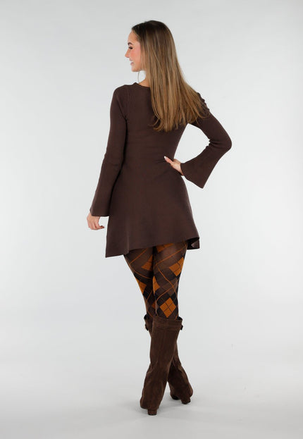 NEW070126 Oranje Panty met Argyle Print