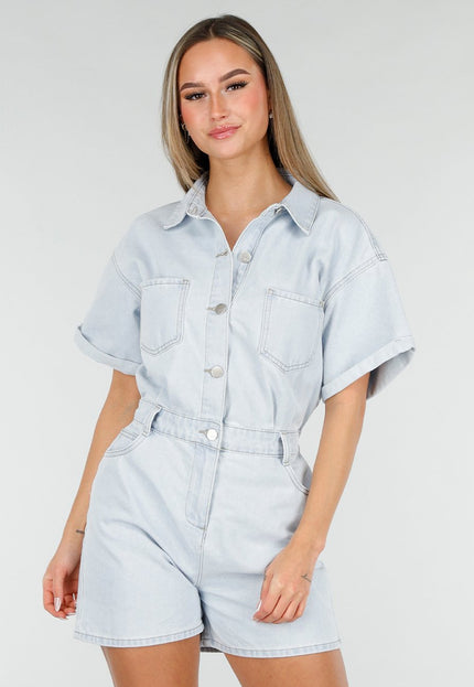 NEW070126 Lichtblauwe Denim Playsuit