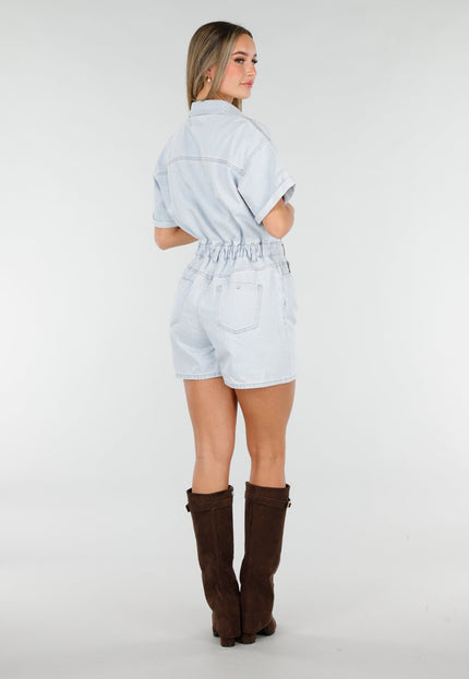 NEW070126 Lichtblauwe Denim Playsuit