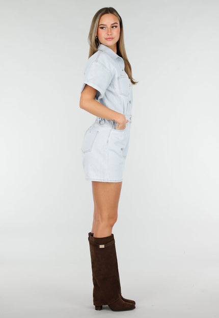 NEW070126 Lichtblauwe Denim Playsuit