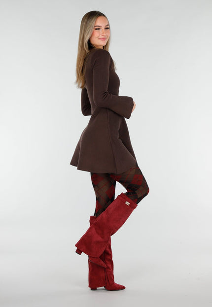 NEW070126 Rode Panty met Argyle Print