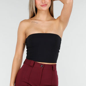 NEW070126 Zwarte Bandeau Crop Top