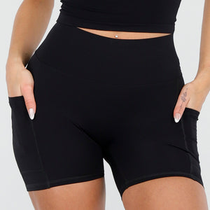 NEW070126 Zwarte High Waist Short